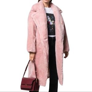 Yves Salomon Pink Teddy Coat